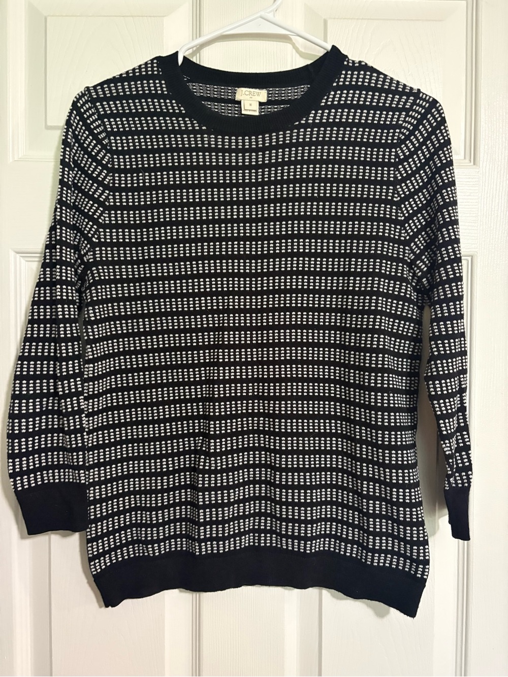 J crew black and white sweater